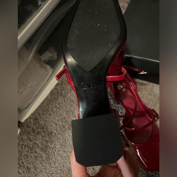 Zara red block high heel Mary Janes - Picture 6 of 7